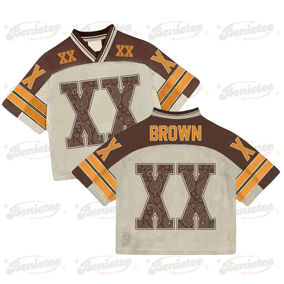 Custom Chris Brown Croptop Mesh Football, Breezy Bowl Tour 2025 Croptop Mesh Football