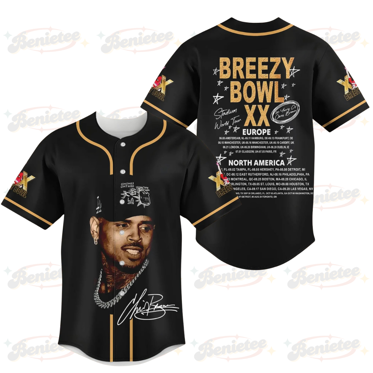Chris Brown Music Tour 2025 Shirt, Chris Brown Tour Jersey, Chris Brown Breezy Bowl Baseball Jersey