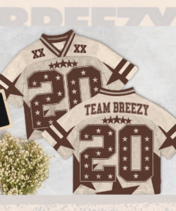 Custom Chris Brown Croptop Mesh Football, Breezy Bowl Tour 2025 Croptop Mesh Football