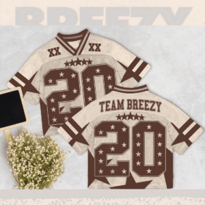 Custom Chris Brown Croptop Mesh Football, Breezy Bowl Tour 2025 Croptop Mesh Football