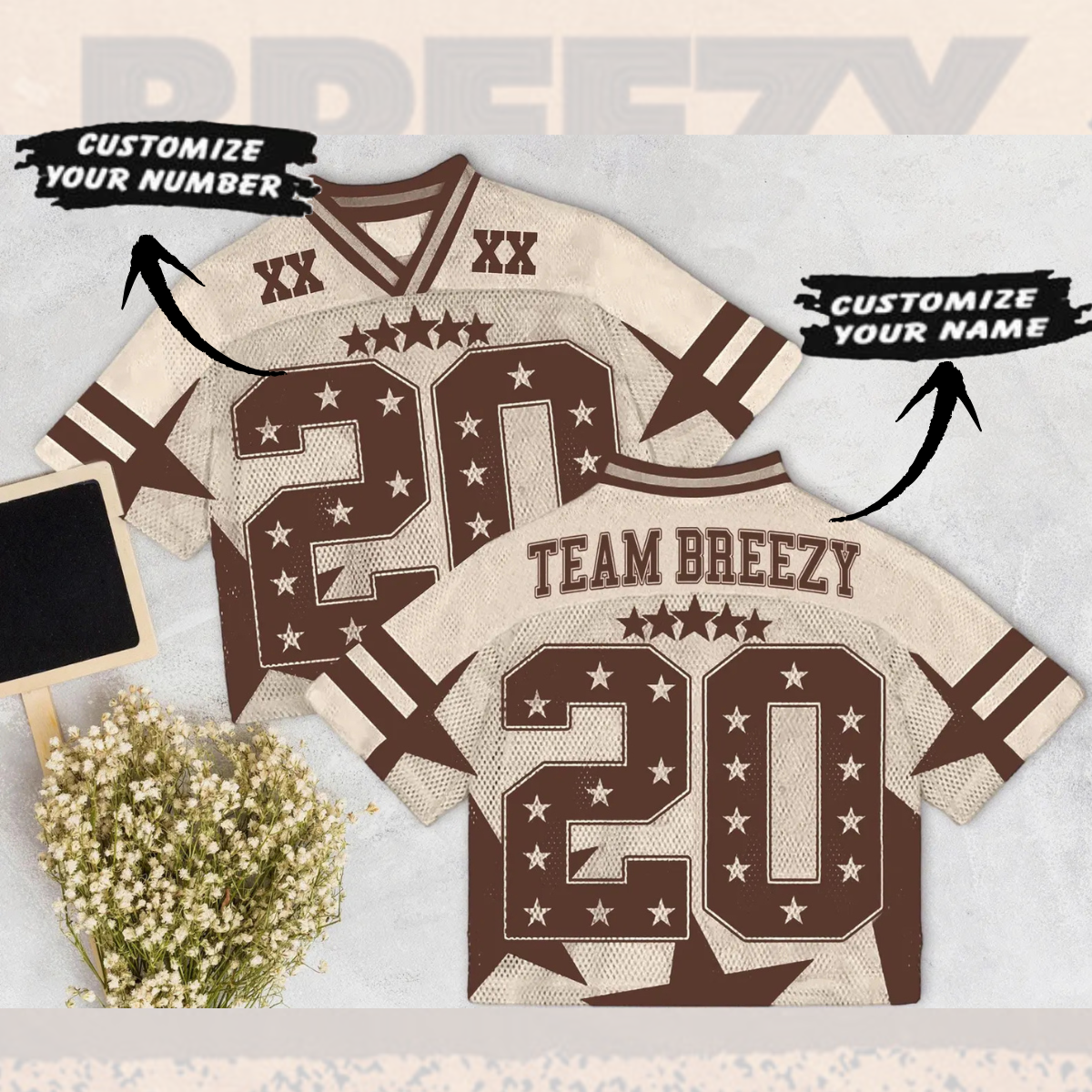 Custom Chris Brown Croptop Mesh Football, Breezy Bowl Tour 2025 Croptop Mesh Football - Image 2