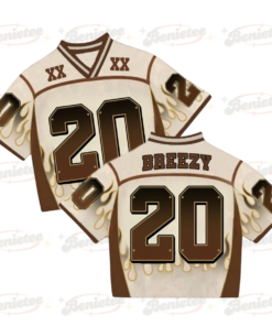 Custom Chris Brown Croptop Mesh Football, Breezy Bowl Tour 2025 Croptop Mesh Football