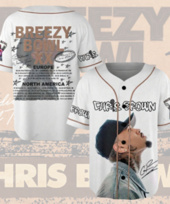Alternative view of Chris Brown Breezy Bowl XX Baseball Jersey, Chris Brown 2025 Tour Shirt, Breezy Bowl Graphic Jersey