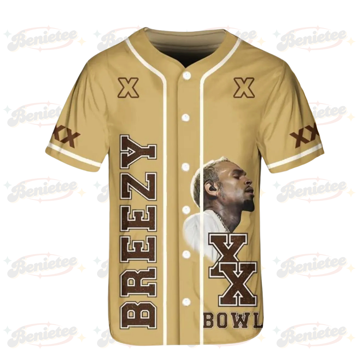 Chris Brown Breezy Bowl XX Baseball Shirt, Chris Brown Music Tour 2025 Baseball Jersey - Image 2