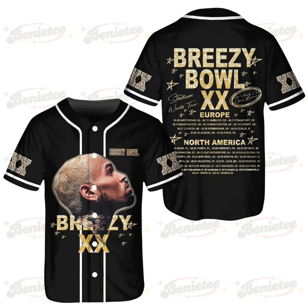 Chris Brown Breezy Bowl Baseball Jersey, Breezy Bowl XX 2025 Jersey Shirt