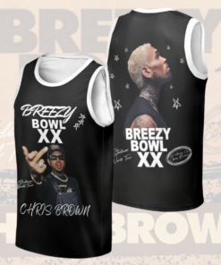 Alternative view of Chris Brown Tour Baseketball Jersey, Breezy Bowl XX 2025 Tank top Jersey, Breezy Bowl XX 2025 Baseketball Jersey