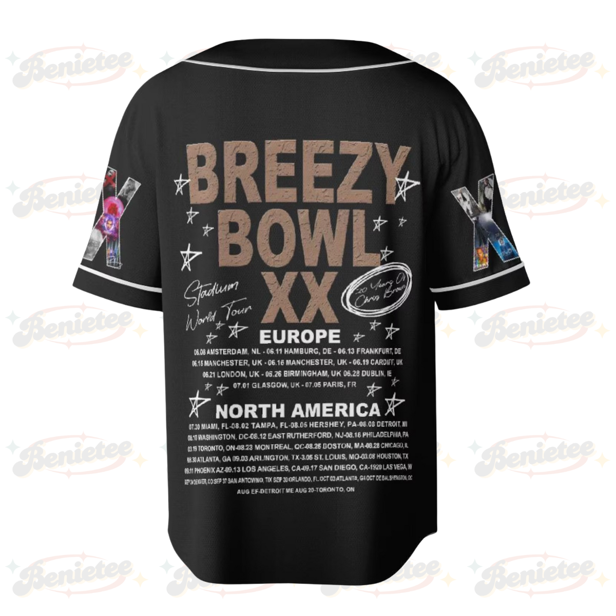 Chris Brown Breezy Bowl XX Baseball Jersey, Chris Brown 2025 Tour Shirt, Breezy Bowl 2025 Jersey - Image 4