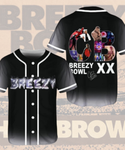 Alternative view of Chris Brown Breezy Bowl XX Baseball Jersey, Chris Brown 2025 Tour Shirt, Breezy Bowl Graphic Jersey