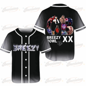 Chris Brown Breezy Bowl XX Baseball Jersey, Chris Brown 2025 Tour Shirt, Breezy Bowl Graphic Jersey