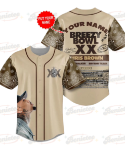 Personalized Chris Brown Tour Jersey, Chris Brown Breezy Bowl Baseball Jersey, Breezy Bowl XX 2025 Shirt