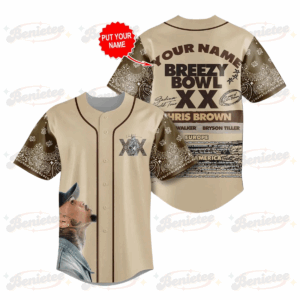 Personalized Chris Brown Tour Jersey, Chris Brown Breezy Bowl Baseball Jersey, Breezy Bowl XX 2025 Shirt