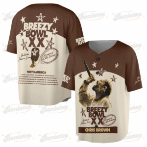 Chris Brown Breezy Bowl XX Baseball Jersey, Chris Brown 2025 Tour Shirt, Breezy Bowl Graphic Jersey