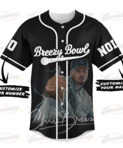 Alternative view of Personalized Chris Brown Breezy Bowl XX Baseball Jersey, Chris Brown Tour Jersey, Breezy Bowl XX 2025 Shirt, Chris Brown Merch
