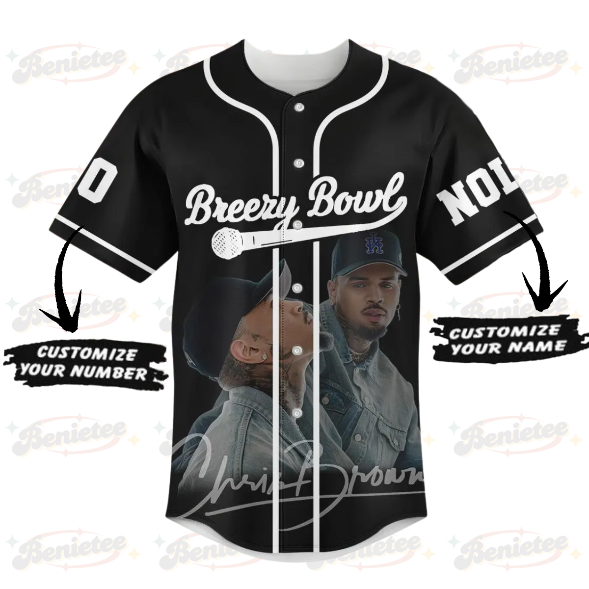 Personalized Chris Brown Breezy Bowl XX Baseball Jersey, Chris Brown Tour Jersey, Breezy Bowl XX 2025 Shirt, Chris Brown Merch - Image 2