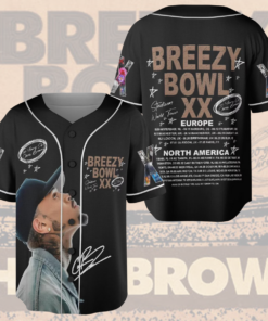 Alternative view of Chris Brown Breezy Bowl XX Baseball Jersey, Chris Brown 2025 Tour Shirt, Breezy Bowl 2025 Jersey