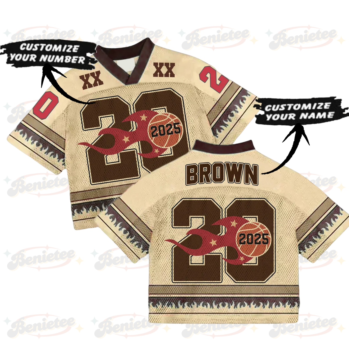 Custom Chris Brown Croptop Mesh Football, Breezy Bowl Tour 2025 Croptop Mesh Football - Image 2