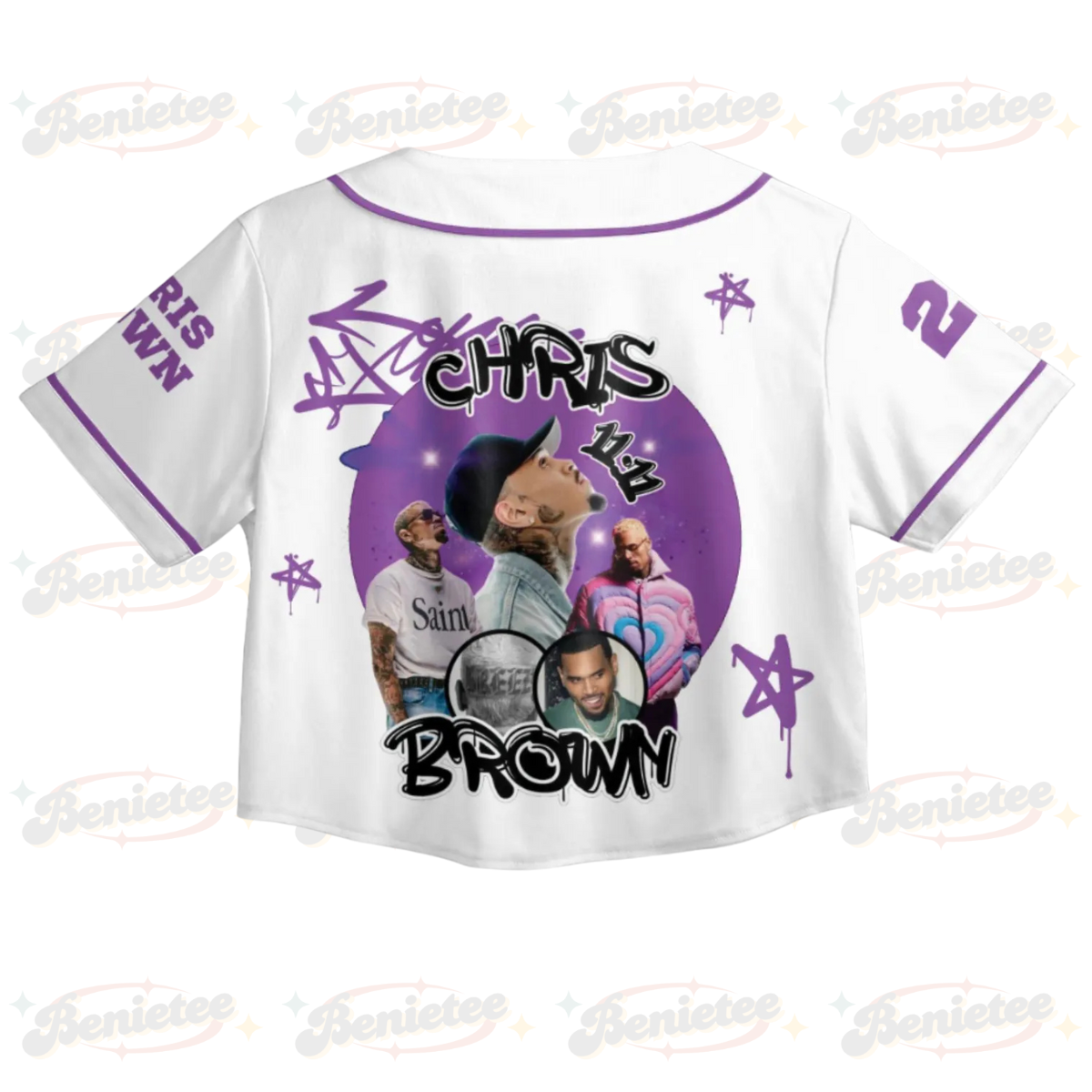 Personalized Chris Brown Breezy Bowl XX Tour 2025 Croptop Baseball Jersey, Breezy Bowl Croptop Baseball Jersey - Image 4