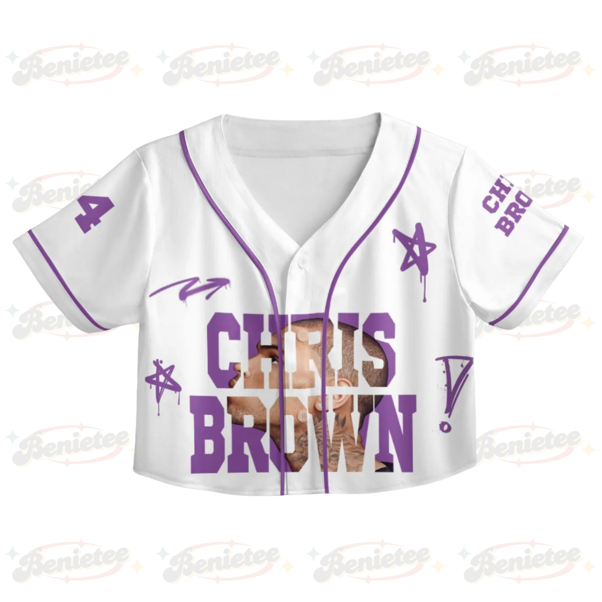 Personalized Chris Brown Breezy Bowl XX Tour 2025 Croptop Baseball Jersey, Breezy Bowl Croptop Baseball Jersey - Image 3