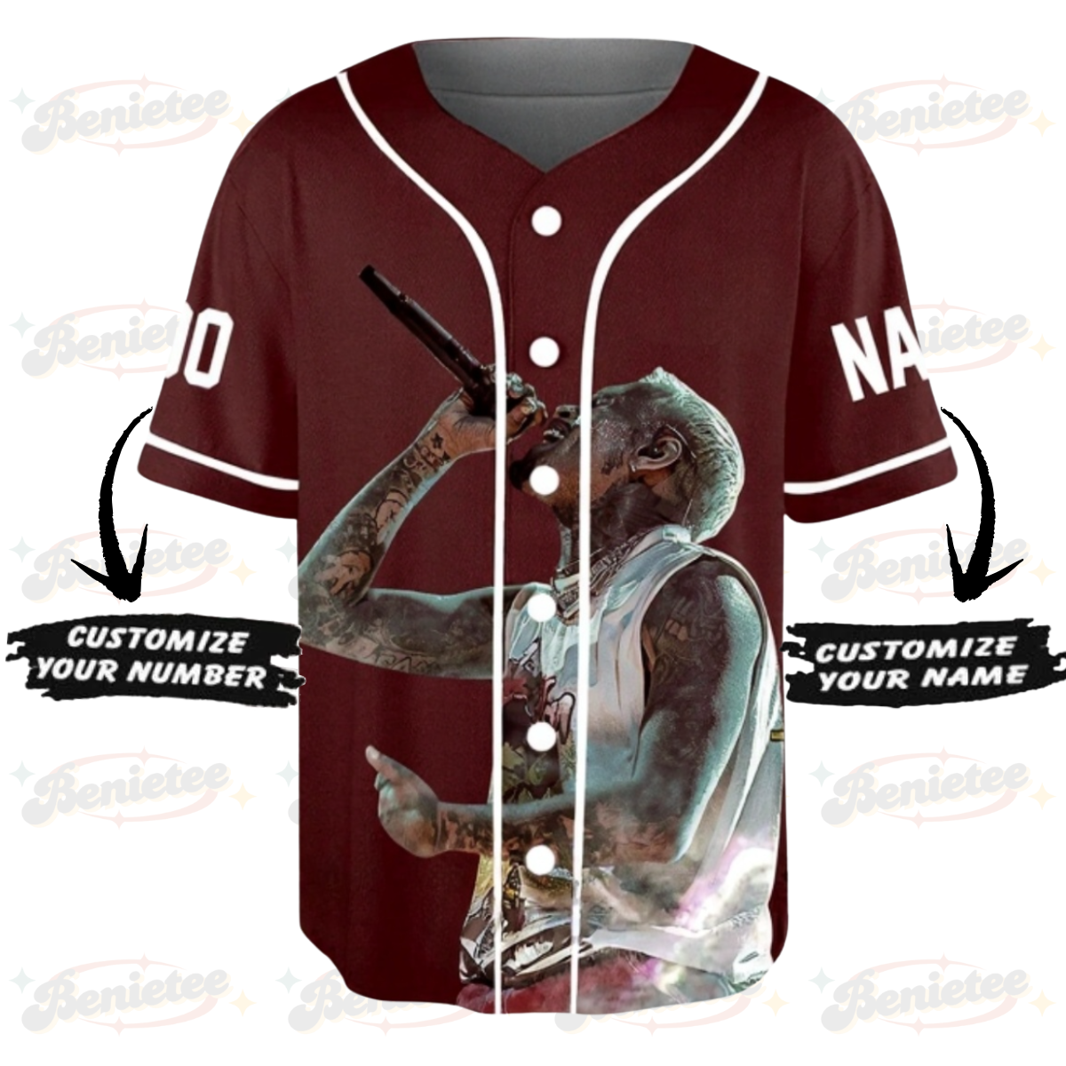Personalized Chris Brown Breezy Bowl XX Baseball Jersey, Chris Brown Music Tour 2025 Baseball Jersey - Image 2