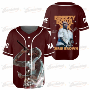 Personalized Chris Brown Breezy Bowl XX Baseball Jersey, Chris Brown Music Tour 2025 Baseball Jersey