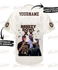 Alternative view of Personalized Chris Brown Breezy Bowl XX Tour 2025 Football Jersey, Breezy Bowl Football Jersey