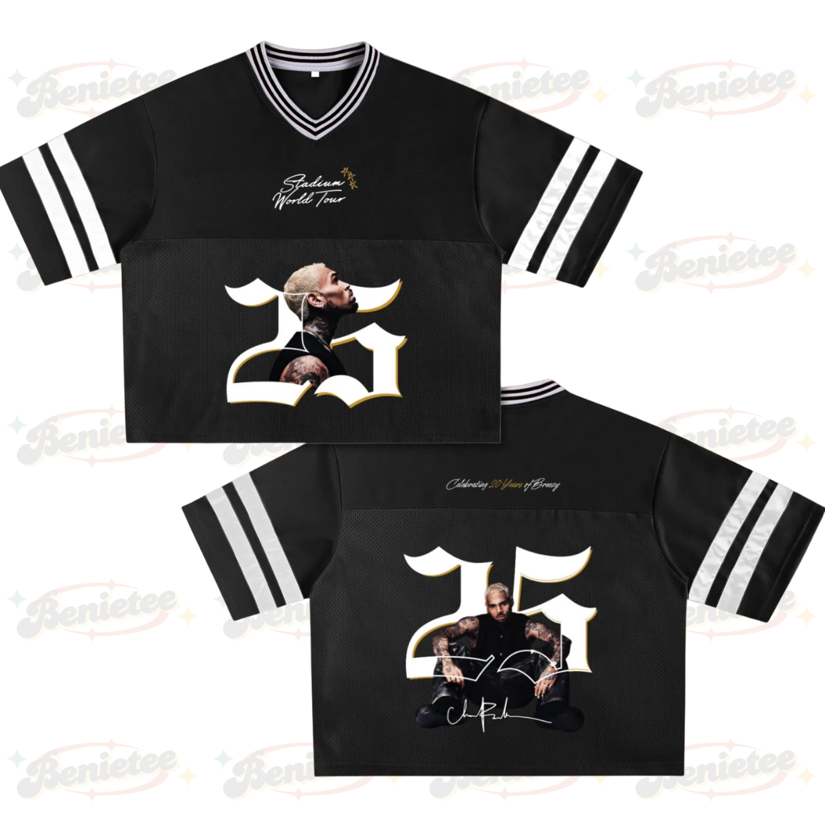 Custom Chris Brown Croptop Mesh Football, Breezy Bowl Tour 2025 Croptop Mesh Football - Image 5