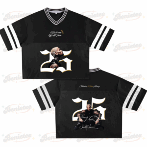 Custom Chris Brown Croptop Mesh Football, Breezy Bowl Tour 2025 Croptop Mesh Football