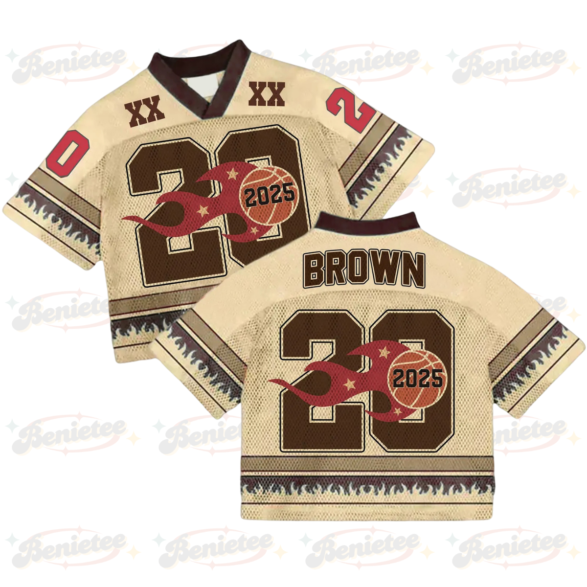 Custom Chris Brown Croptop Mesh Football, Breezy Bowl Tour 2025 Croptop Mesh Football