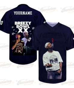 Personalized Chris Brown Tour Football Jersey, Breezy Bowl XX 2025 Football Jersey, Breezy Bowl XX 2025 Football Jersey