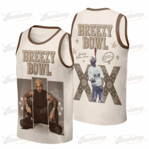 Chris Brown Breezy Bowl XX Music Tour 2025 Baseketball Jersey