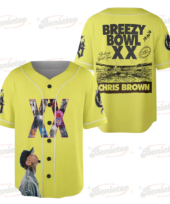 Chris Brown Breezy Bowl XX Tour 2025 Jersey, Chris Brown Merch Music Tour 2025 Baseball Jersey