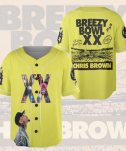 Alternative view of Chris Brown Breezy Bowl XX Tour 2025 Jersey, Chris Brown Merch Music Tour 2025 Baseball Jersey