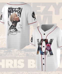 Alternative view of Chris Brown Breezy Bowl XX Tour 2025 Jersey, Chris Brown Merch Music Tour 2025 Baseball Jersey