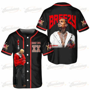 Chris Brown Breezy Bowl XX Tour 2025 Jersey, Chris Brown Merch Music Tour 2025 Baseball Jersey