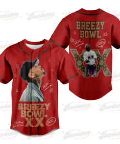Chris Brown Breezy Bowl XX Tour 2025 Jersey, Breezy Bowl XX Baseball Jersey