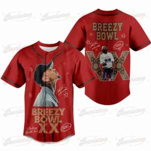 Chris Brown Breezy Bowl XX Tour 2025 Jersey, Breezy Bowl XX Baseball Jersey