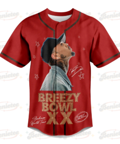 Alternative view of Chris Brown Breezy Bowl XX Tour 2025 Jersey, Breezy Bowl XX Baseball Jersey