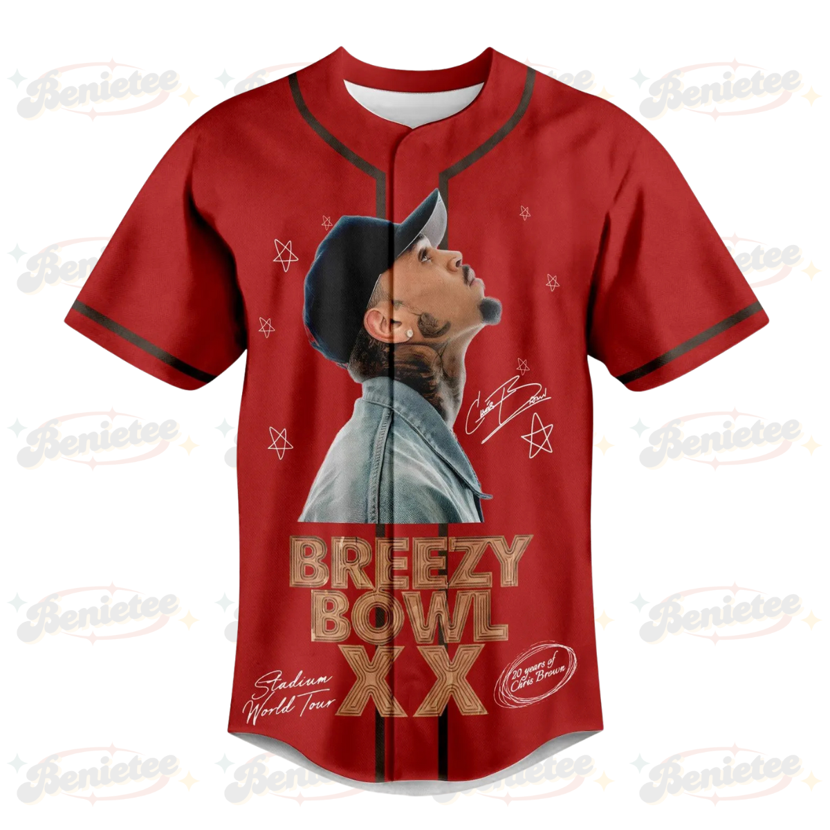 Chris Brown Breezy Bowl XX Tour 2025 Jersey, Breezy Bowl XX Baseball Jersey - Image 2