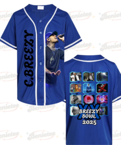 Chris Brown Breezy Bowl XX Tour 2025 Jersey, Chris Brown Merch Music Tour 2025 Baseball Jersey