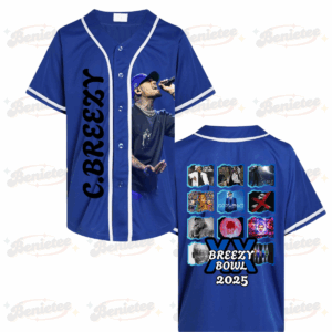 Chris Brown Breezy Bowl XX Tour 2025 Jersey, Chris Brown Merch Music Tour 2025 Baseball Jersey