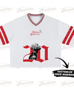 Alternative view of Custom Chris Brown Croptop Mesh Football, Breezy Bowl Tour 2025 Croptop Mesh Football