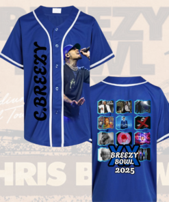 Alternative view of Chris Brown Breezy Bowl XX Tour 2025 Jersey, Chris Brown Merch Music Tour 2025 Baseball Jersey