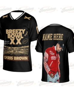 Custom Chris Brown Tour 2025 Football Jersey, Bowl XX concert 2025 Summer Tour Holiday Football Jersey