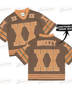 Alternative view of Custom Chris Brown Croptop Mesh Football, Breezy Bowl Tour 2025 Croptop Mesh Football