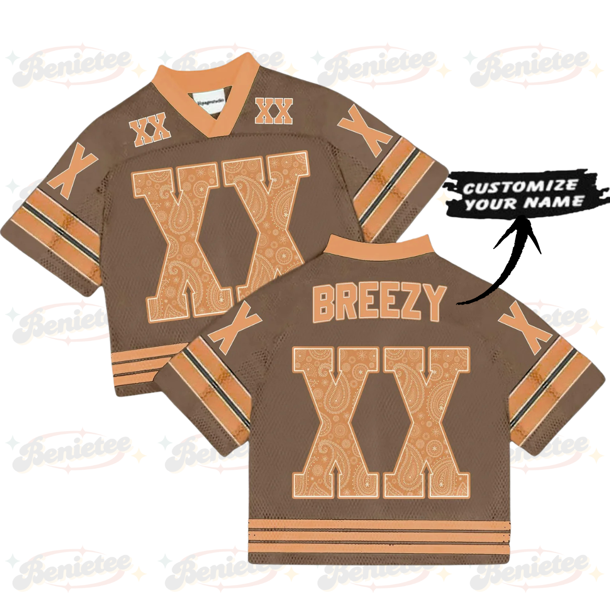Custom Chris Brown Croptop Mesh Football, Breezy Bowl Tour 2025 Croptop Mesh Football - Image 2