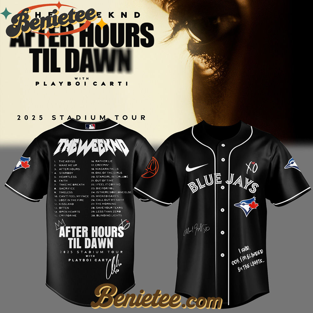 Toronto Blue Jays x The Weeknd After Hours Till Dawn Tour Baseball Jersey 2025 v1, Custom The Weeknd For Fans, After Hours Till Dawn Tour Gift For Fan