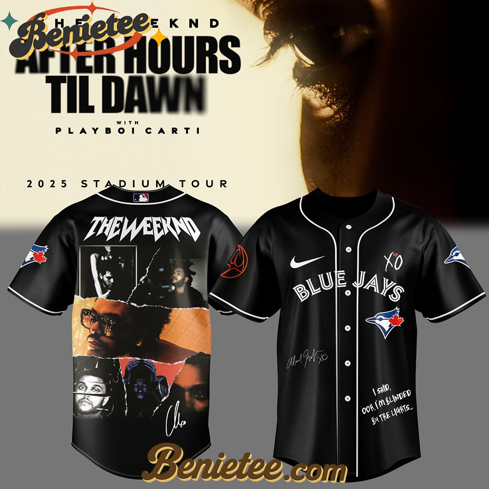 Toronto Blue Jays x The Weeknd After Hours Till Dawn Tour Baseball Jersey 2025 v3, Custom The Weeknd For Fans, After Hours Till Dawn Tour Gift For Fan