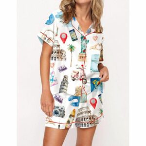 Travel Lover Pajama Set For Women