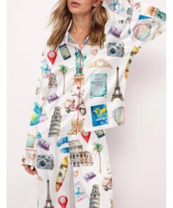 Alternative view of Travel Lover Pajama Set For Women