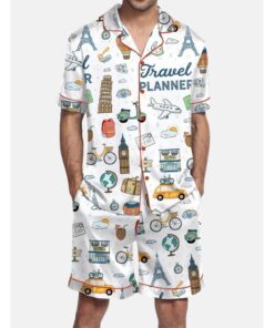 Travel Planner Pajama Set For Men